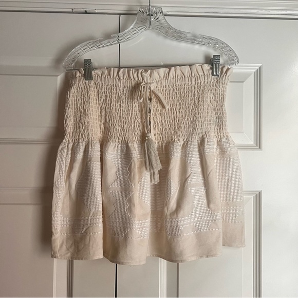 Zara Linen Blend Smocked Skirt M - Picture 13 of 16